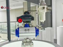 3 Way Ball Valve, Stainless Steel CF8/CF8M Construction, Pneumatic Actuator Option, High Platform Design